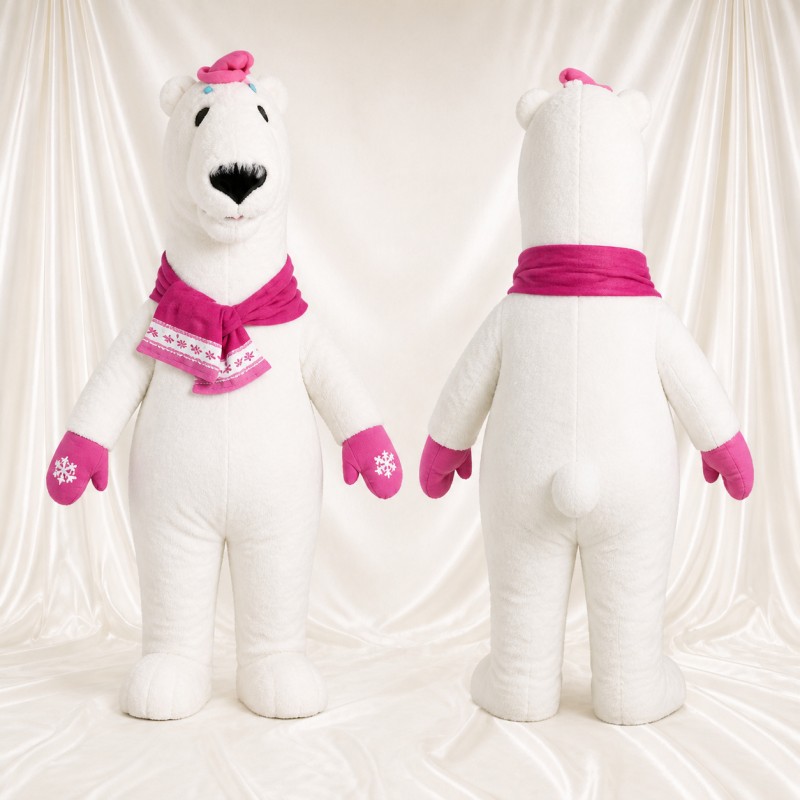 Polar Bear Mascot Costume Full Body for Adults School Events