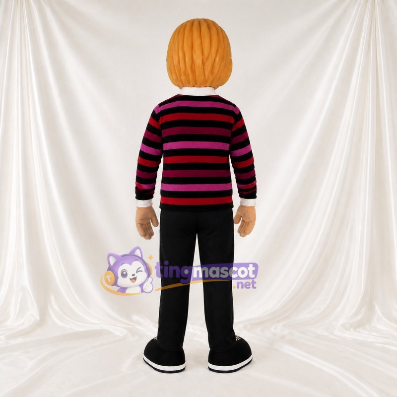 Striped Boy Mascot Costume Full Body for Adults School Events
