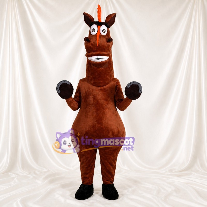 Brown Horse Mascot Costume Full Body for Adults School Events
