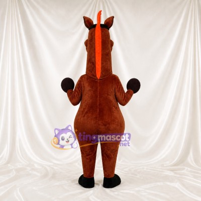 Brown Horse Mascot Costume Full Body for Adults School Events