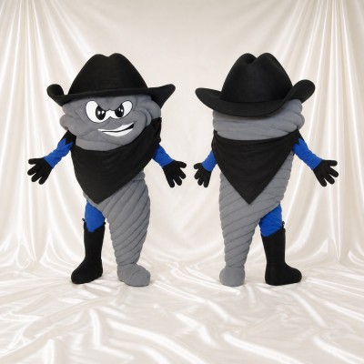 Tornado Cowboy Mascot Costume Full Body for Adults Sports Events