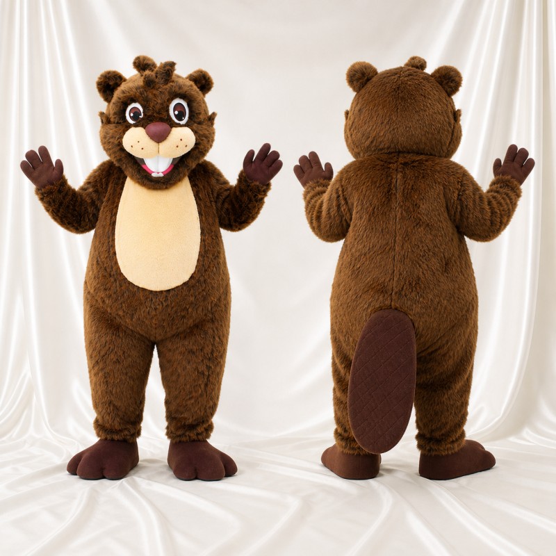Beaver Mascot Costume Full Body for Adults School Events