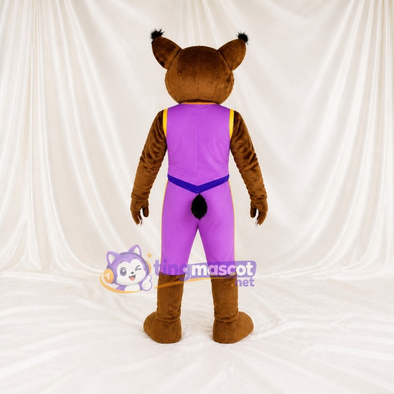 Brown Lynx Mascot Costume Full Body for Adults Sports Events
