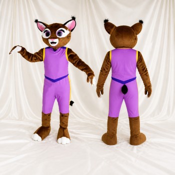 Brown Lynx Mascot Costume Full Body for Adults Sports Events