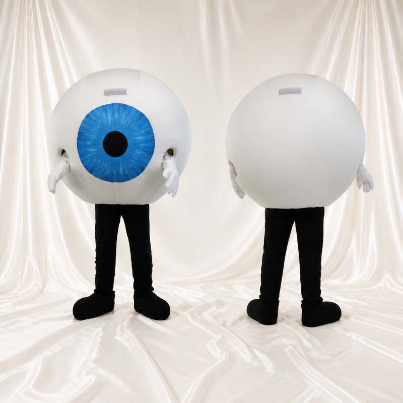 White Eyeball Mascot Costume Full Body for Adults Health Events