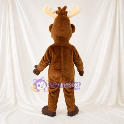 Brown Moose Mascot Costume Full Body for Adults School Events