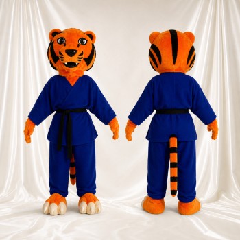 Tigre des arts martiaux rayé Costume de mascotte intégral pour adultes Événements