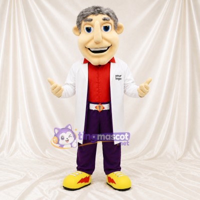 Scientifique Blanc Costume de mascotte intégral pour adultes Événements santé