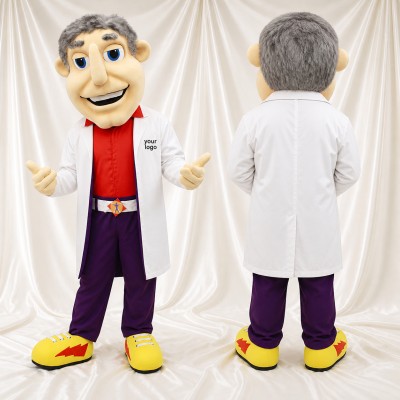 Scientifique Blanc Costume de mascotte intégral pour adultes Événements santé