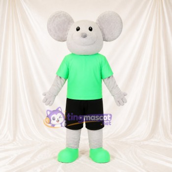 Gray Mouse Mascot Costume Full Body for Adults School Events