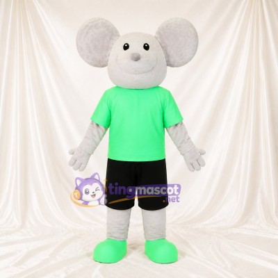 Gray Mouse Mascot Costume Full Body for Adults School Events