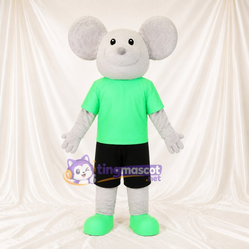 Gray Mouse Mascot Costume Full Body for Adults School Events
