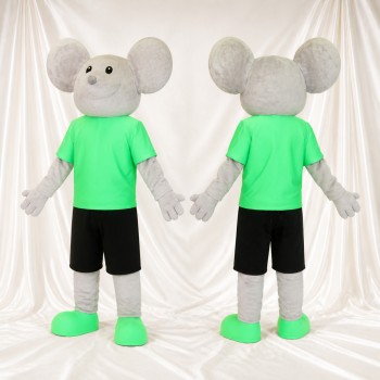 Gray Mouse Mascot Costume Full Body for Adults School Events