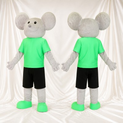 Gray Mouse Mascot Costume Full Body for Adults School Events