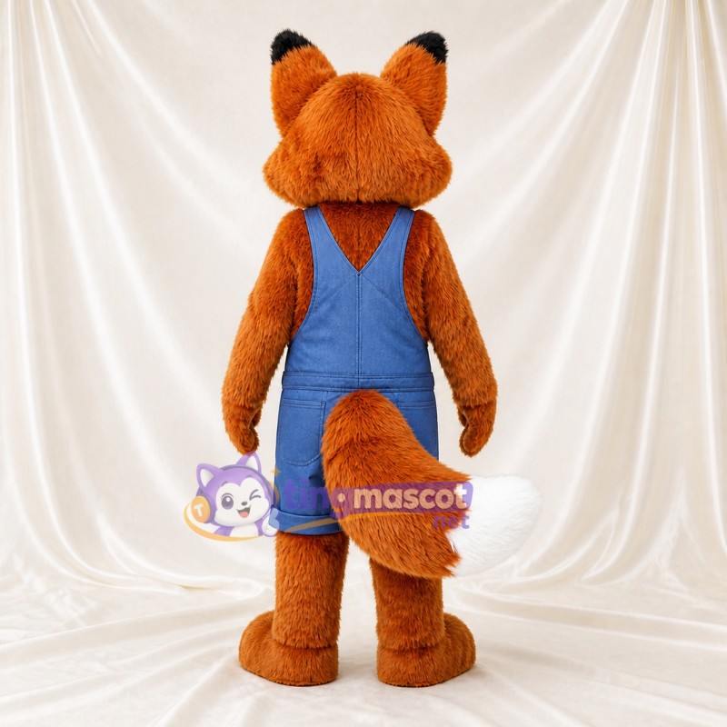 Orange Fox Mascot Costume Full Body for Adults School Events