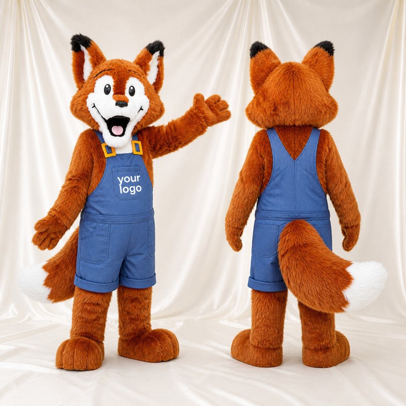 Orange Fox Mascot Costume Full Body for Adults School Events
