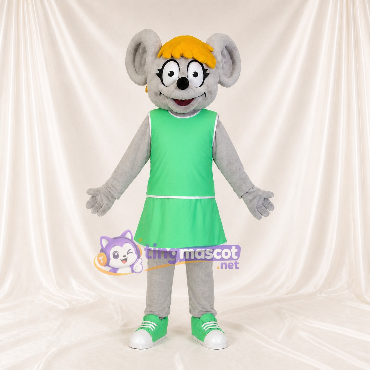 Mouse Girl Mascot Costume Full Body for Adults School Events Mouse Girl Mascot Costume Full Body for Adults School Events