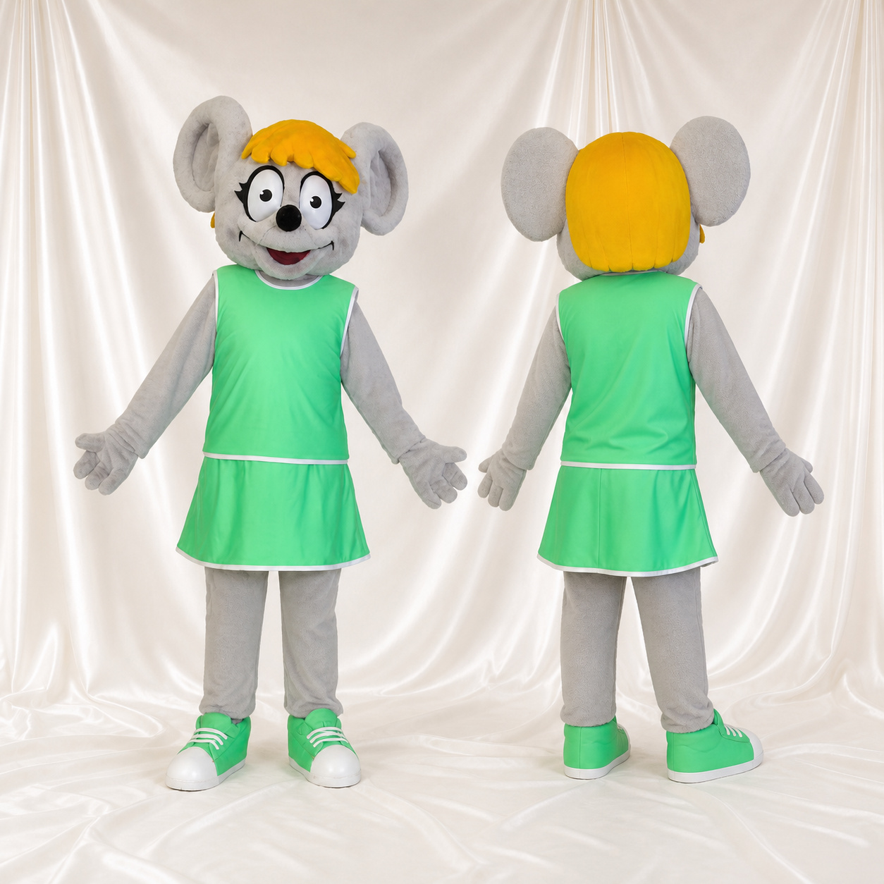 Mouse Girl Mascot Costume Full Body for Adults School Events Mouse Girl Mascot Costume Full Body for Adults School Events