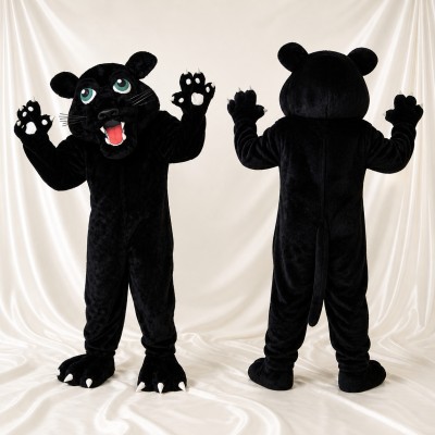 Glatte feline Panther Maskottchenkostüm Ganzkörper für Erwachsene Sportveranstaltungen