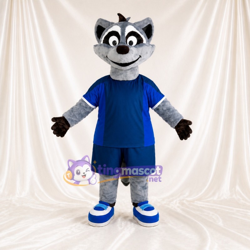 Gray Raccoon Mascot Costume Full Body for Adults Sports Events