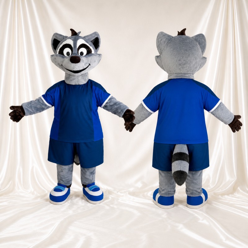 Gray Raccoon Mascot Costume Full Body for Adults Sports Events