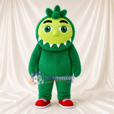 Green Friendly Monster Mascot Costume Full Body for Adults School Events