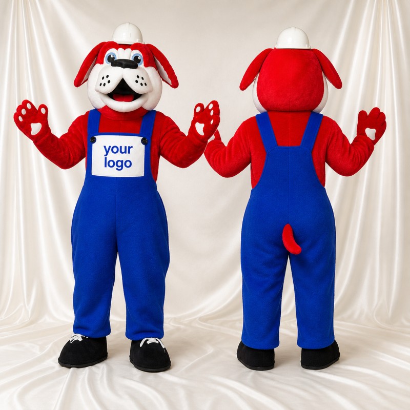 Red Dog Mascot Costume Full Body for Adults School Events
