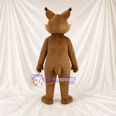 Brun beige et noir Lynx Costume de mascotte intégral pour adultes Événements scolaires