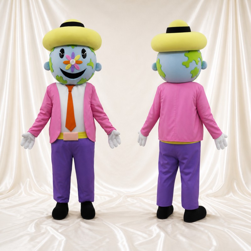 Earth Clown Mascot Costume Full Body for Adults School Events