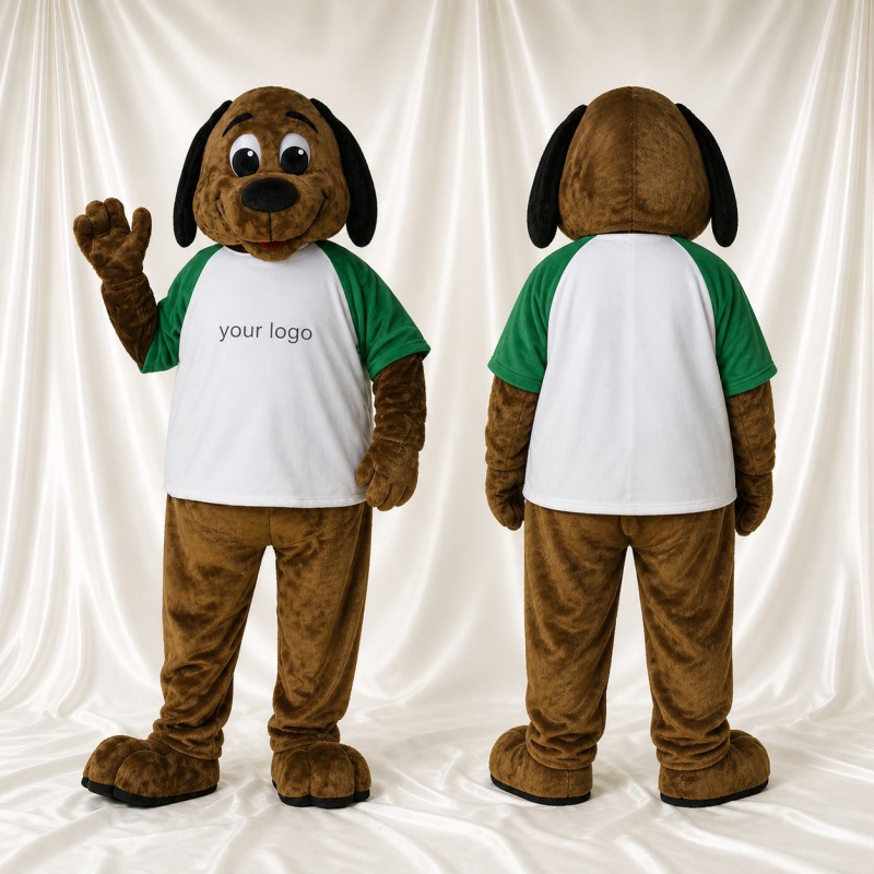 Long Ear Dog Mascot Costume Full Body for Adults School Events