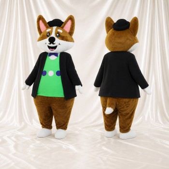 Brown Fox Mascot Costume Full Body for Adults School Events