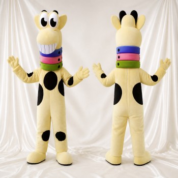 Cream Giraffe Mascot Costume Full Body for Adults Zoos