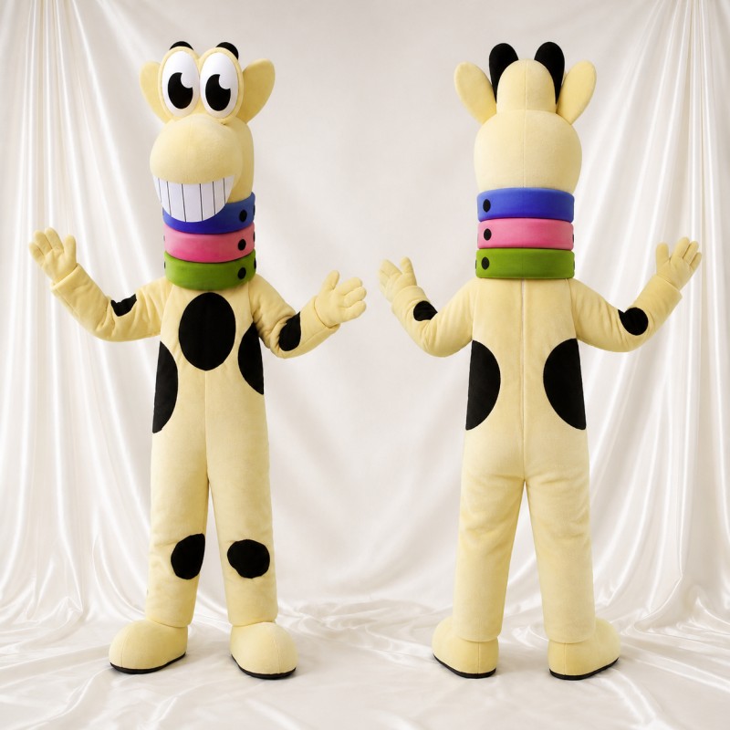 Cream Giraffe Mascot Costume Full Body for Adults Zoos