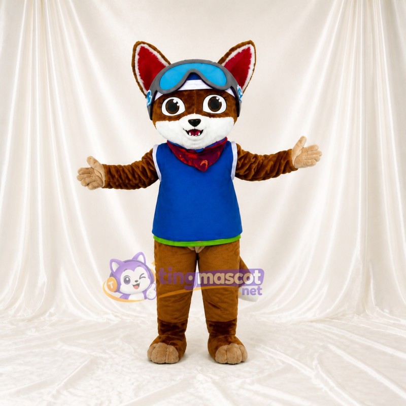 Sporty Baseball Fox Mascot Costume Full Body for Adults Sports Events