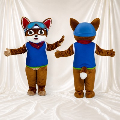Sporty Baseball Fox Mascot Costume Full Body for Adults Sports Events