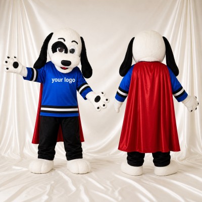 Superhero Dog Mascot Costume Full Body for Adults Sports Events