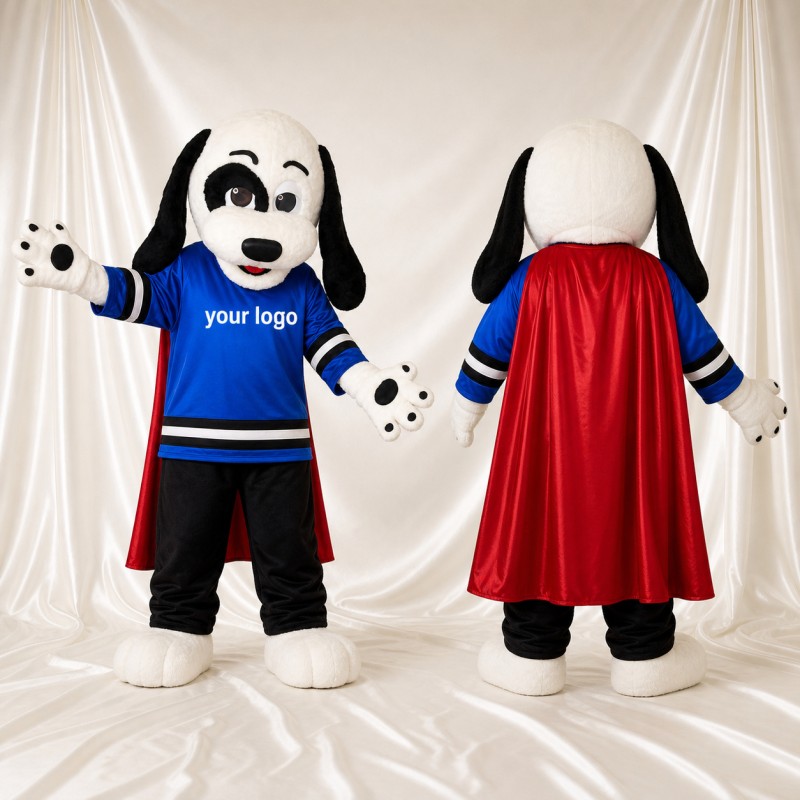 Superhero Dog Mascot Costume Full Body for Adults Sports Events