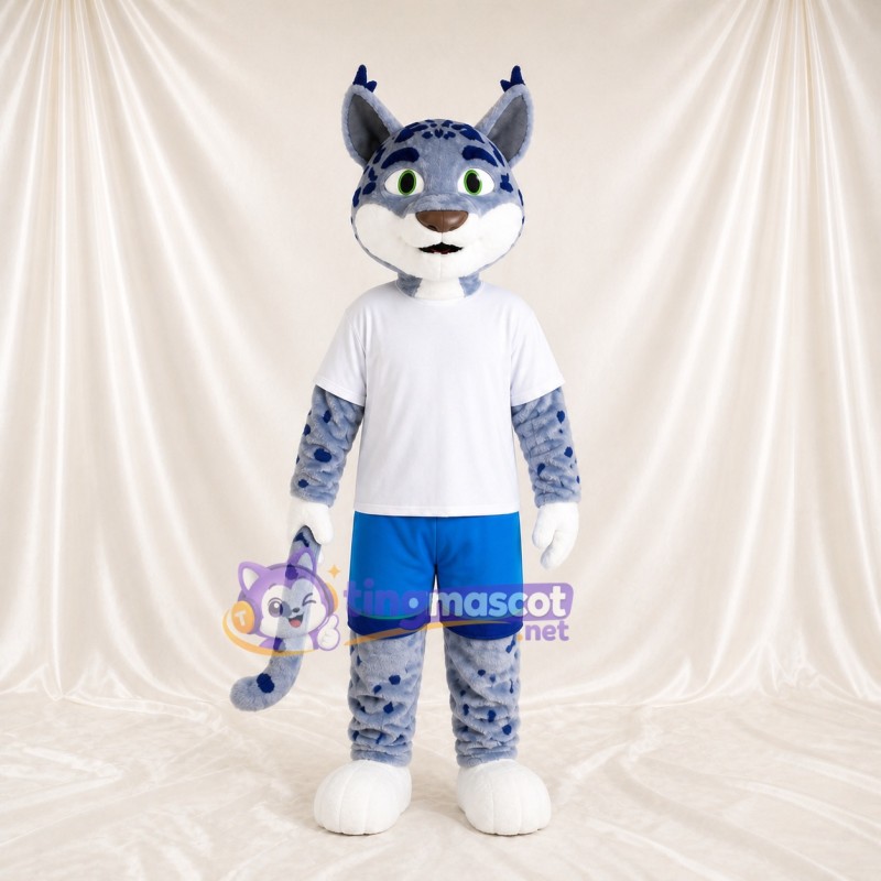 Snow Leopard Mascot Costume Full Body for Adults Sports Events
