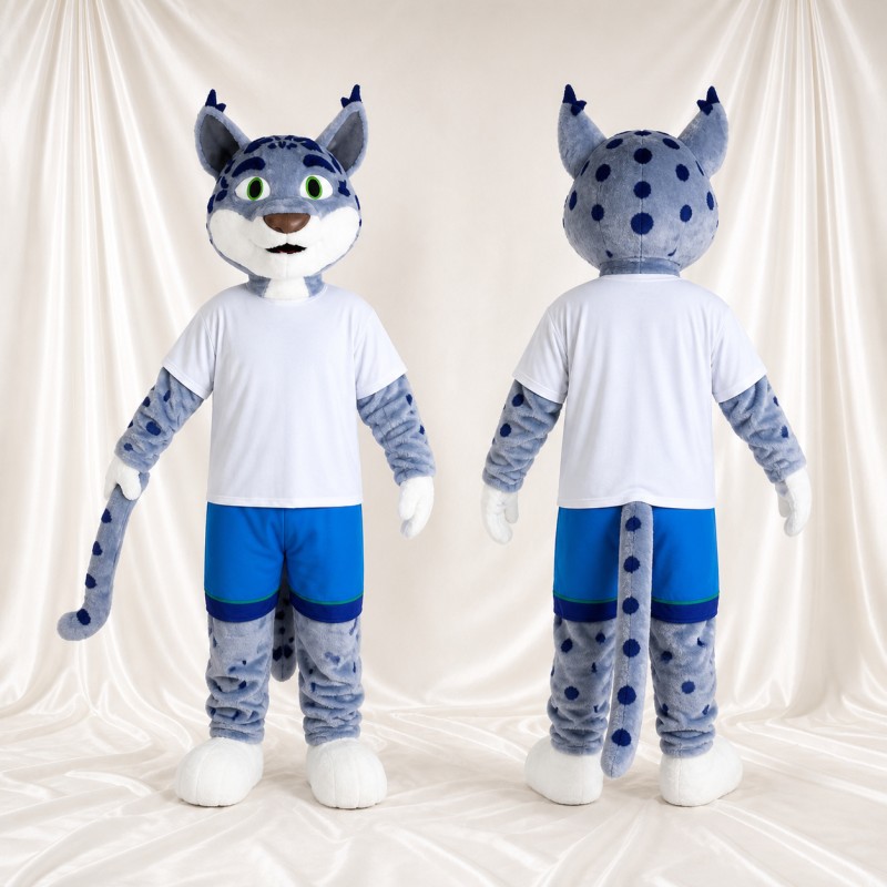 Snow Leopard Mascot Costume Full Body for Adults Sports Events