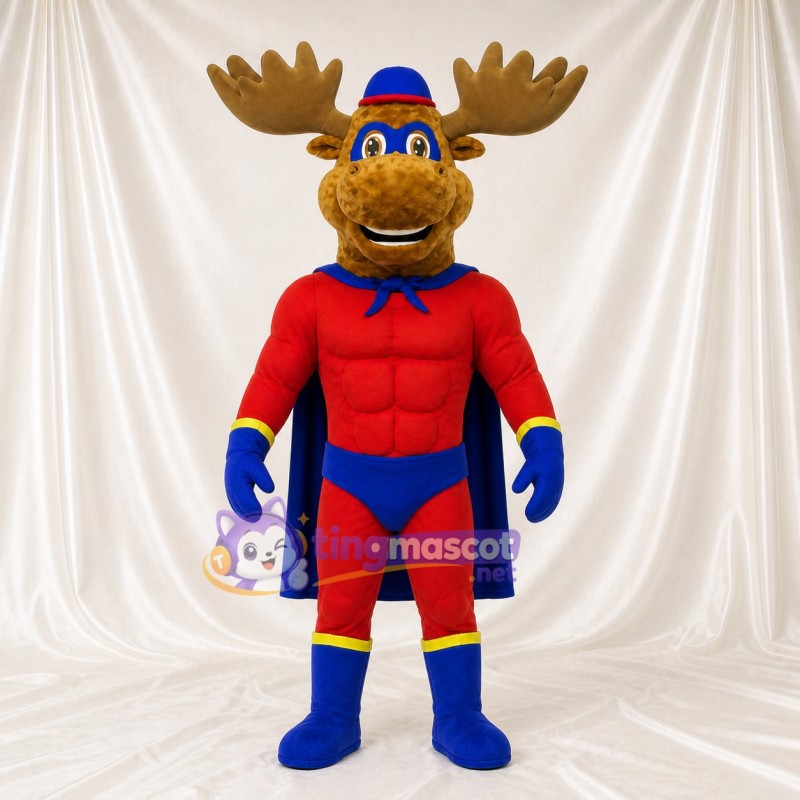 Superhero Moose Mascot Costume Full Body for Adults Sports Events