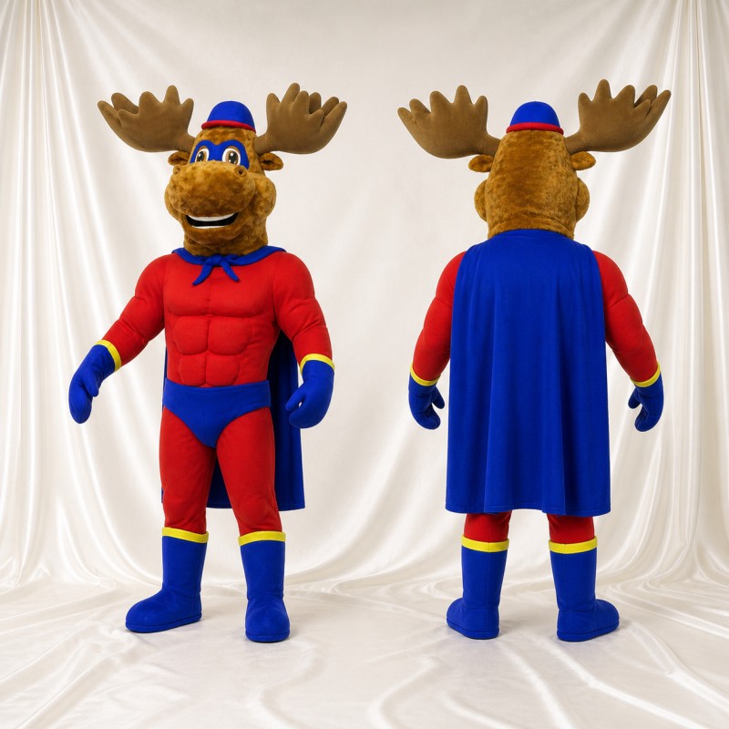 Superhero Moose Mascot Costume Full Body for Adults Sports Events