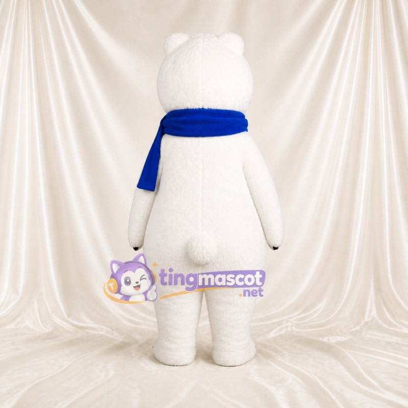 White Polar Bear Mascot Costume Full Body for Adults School Events