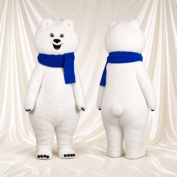 Ours Polaire Blanc Costume de mascotte intégral pour adultes Événements scolaires