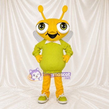 Antennae Wings Bee Mascot Costume Full Body for Adults School Events