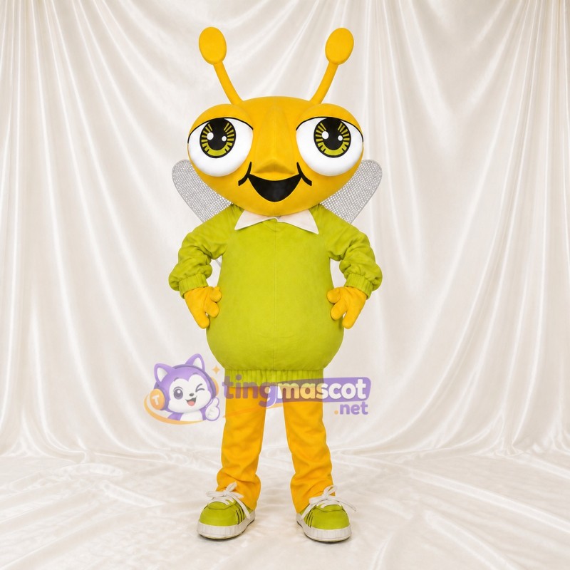 Antennae Wings Bee Mascot Costume Full Body for Adults School Events
