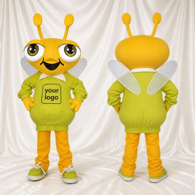 Antennae Wings Bee Mascot Costume Full Body for Adults School Events
