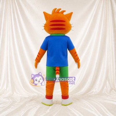 Orange Cat Mascot Costume Full Body for Adults School Events