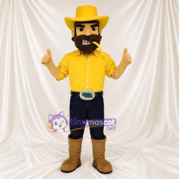 Cowboy Jaune Costume de mascotte intégral pour adultes Événements gastronomiques