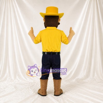 Cowboy Jaune Costume de mascotte intégral pour adultes Événements gastronomiques