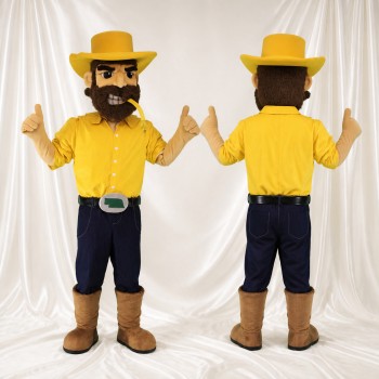 Cowboy Jaune Costume de mascotte intégral pour adultes Événements gastronomiques